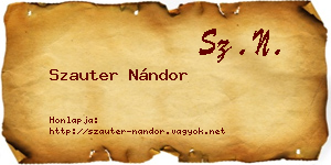 Szauter Nándor névjegykártya