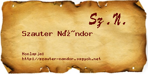 Szauter Nándor névjegykártya